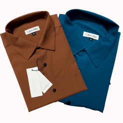 2 Pcs Solid Shirt ( Coffee & Blue )