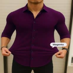 Premium Full Sleeve Formal Shirt (Magenta)