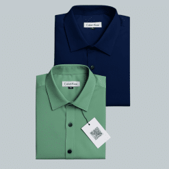 2 Pcs Solid Shirt (Navy Blue & Green )