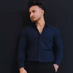 Premium China Stitch Shirt (Navy Blue)