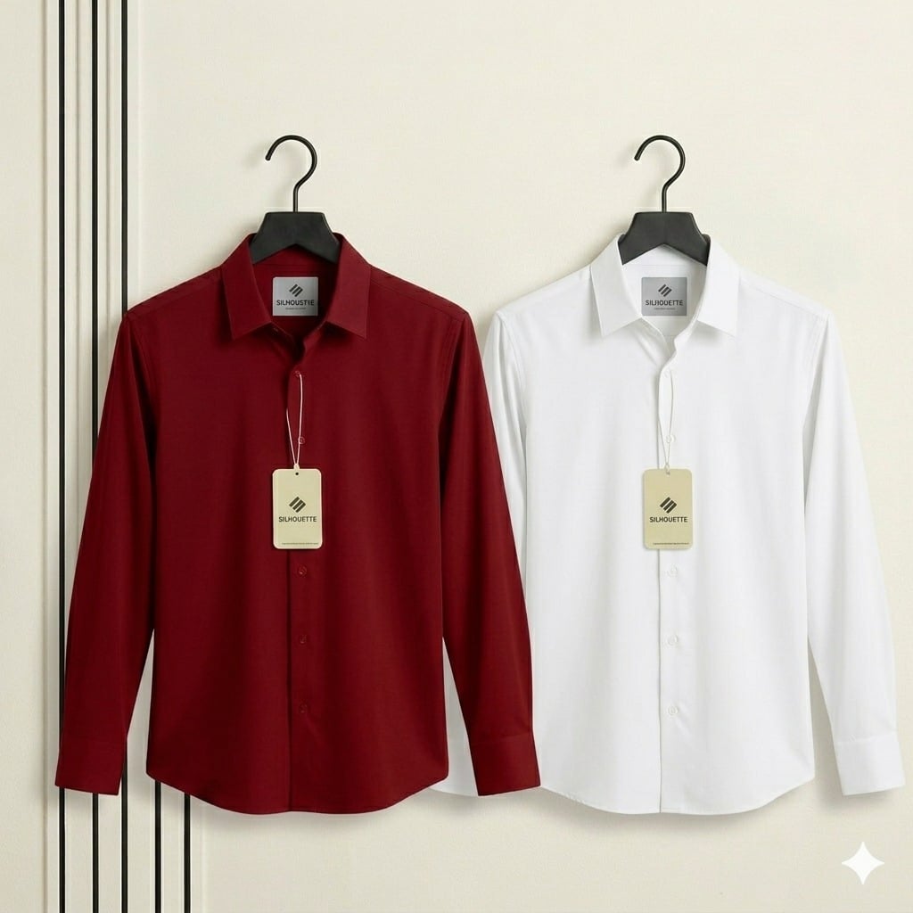 Premium China Stitch Shirt (Marron & White)