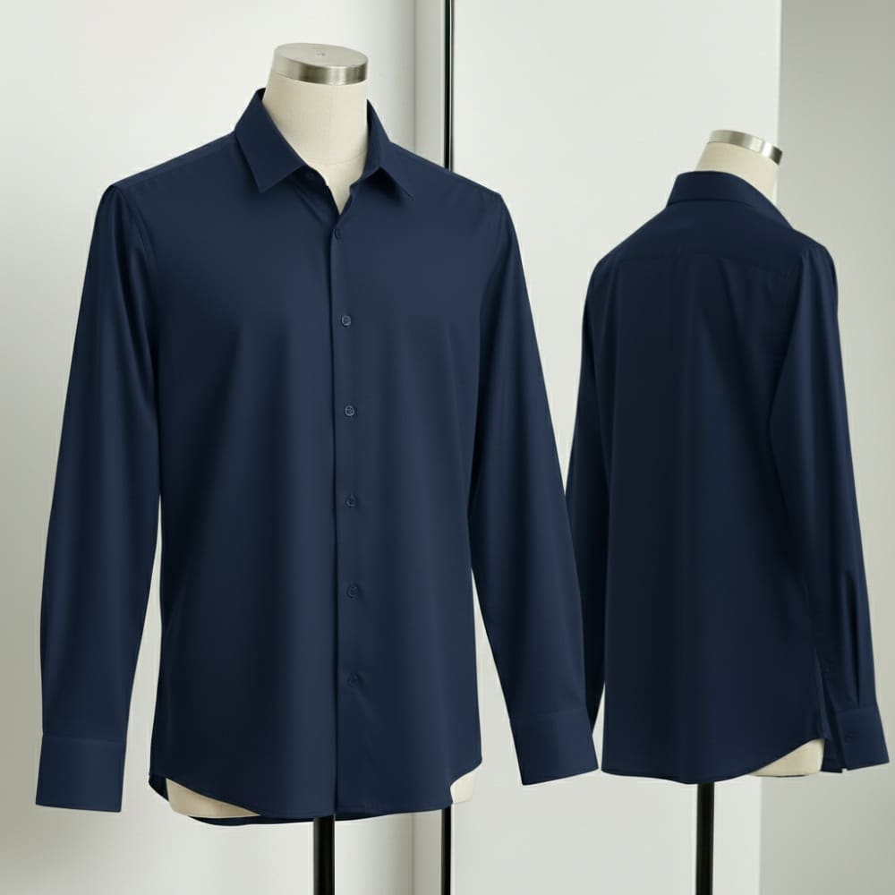 Premium China Stitch Shirt (Navy Blue)
